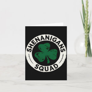 Shenanigans Squad St Patricks Day Shamrock T Shirt Card
