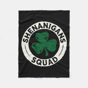 Shenanigans Squad St Patricks Day Shamrock T Shirt Fleece Blanket