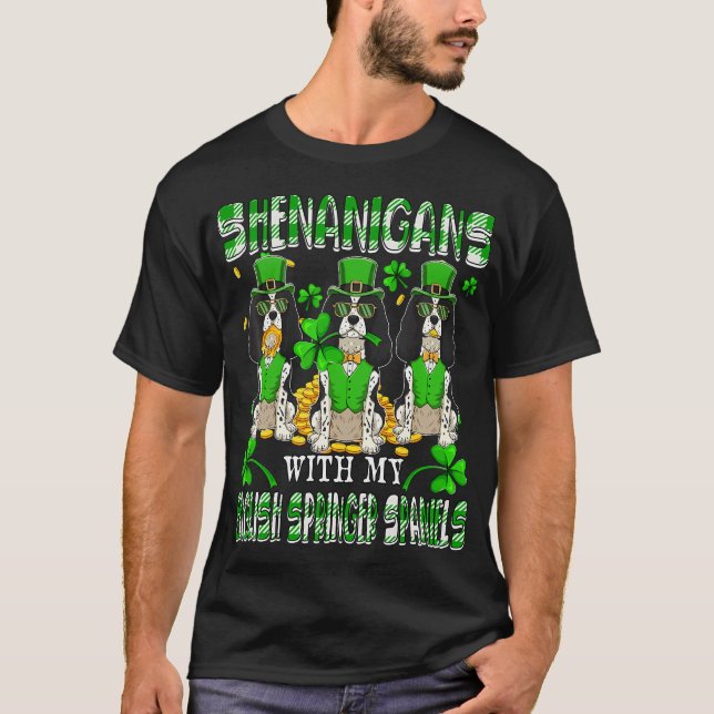 Shenanigans With English Springer Spaniels Patrick T-Shirt (Front)