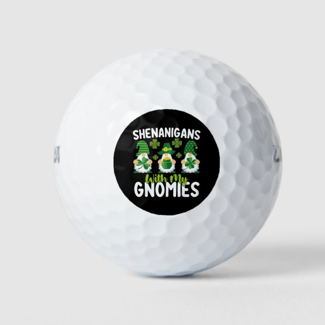 Shenanigans With My Gnomies Gnome St Patrick's Day Golf Balls (Front)
