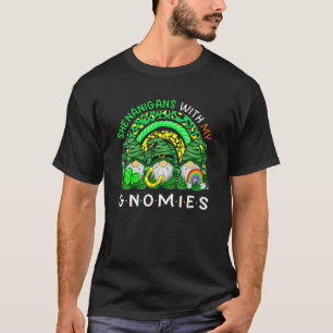 Shenanigans With My Gnomies Rainbow Leopard St Pat T-Shirt