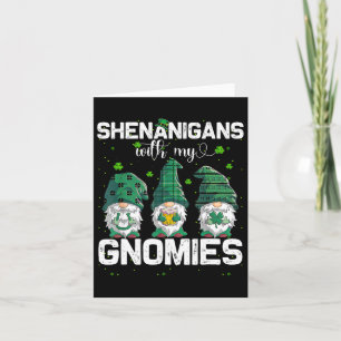 Shenanigans With My Gnomies Shamrock Leopard Patri Card