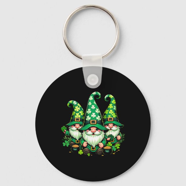 Shenanigans With My Gnomies St Patricks Day Gnomes Key Ring (Front)