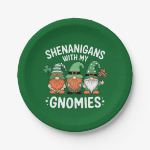 Shenanigans With My Gnomies St Patrick's Day Irish Paper Plate
