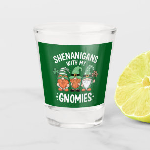 Shenanigans With My Gnomies St Patrick's Day Irish Shot Glass