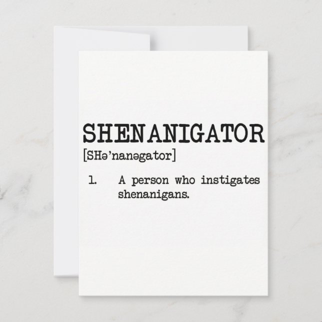 Shenanigator Funny St Patricks Card (Front)