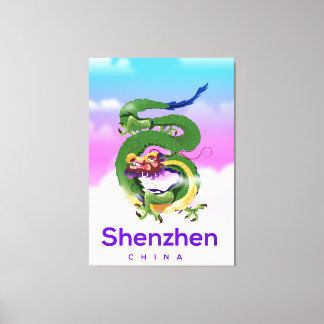 Shenzhen China Dragon travel poster Canvas Print