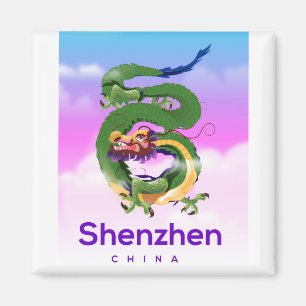 Shenzhen China Dragon travel poster Magnet