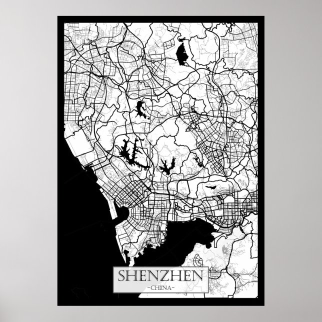 Shenzhen China Map Poster (Front)