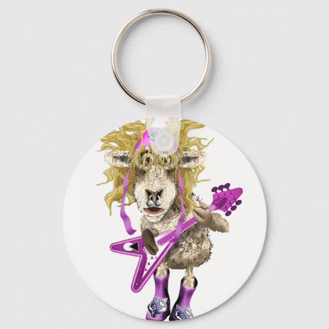 Shep Shagga Rock n Roll sheep Key Ring (Front)
