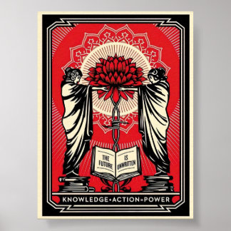 Shepard Fairey Screen Print Knowledge   Action Red