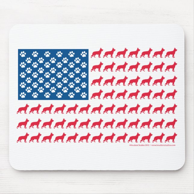 Shepard-Flag Patriotic Mouse Mat (Front)