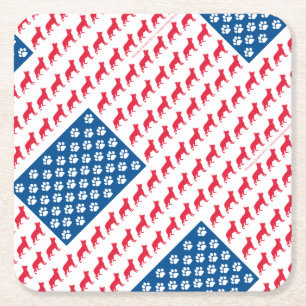 Shepard-Flag Patriotic Square Paper Coaster