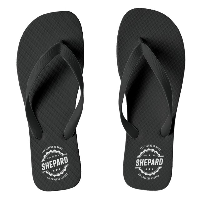 Shepard Personalised Name Birthday Gift Flip Flops (Footbed)