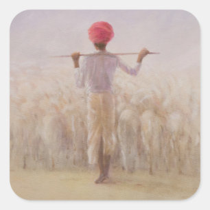 Shepherd and Flock Square Sticker