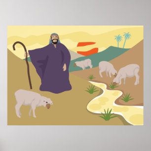 Shepherd And His Flock Poster