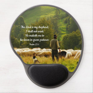 Shepherd and His Sheep Flock Gel Mouse Mat