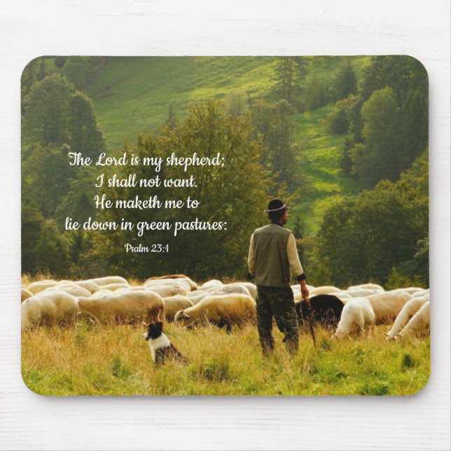 Shepherd and His Sheep Flock Mouse Mat (Front)