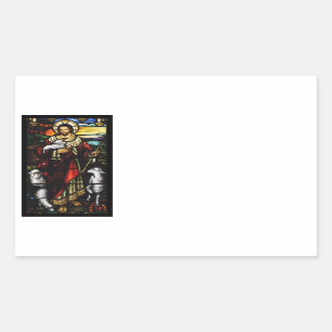 Shepherd and His Sheep Rectangular Sticker