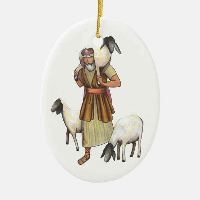 Shepherd Ceramic Tree Decoration (Front)