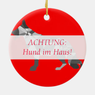 Shepherd Dog Ceramic Tree Decoration