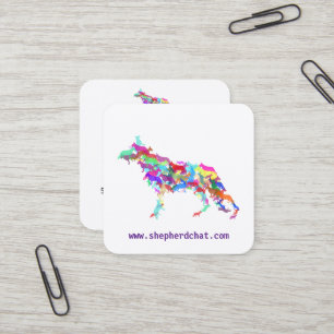 Shepherd Dog colourful Square Business Card