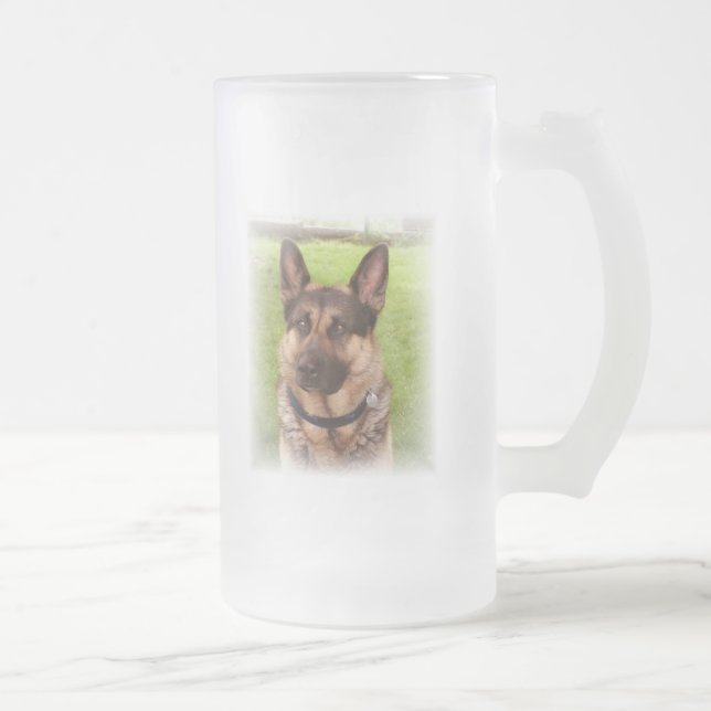 Shepherd Dog Frosted Beer Mug (Right)