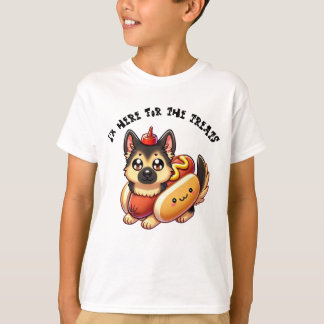Shepherd Dog in a Hot Dog Costume, Funny Halloween T-Shirt