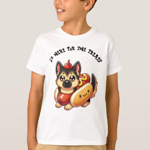 Shepherd Dog in a Hot Dog Costume, Funny Halloween T-Shirt