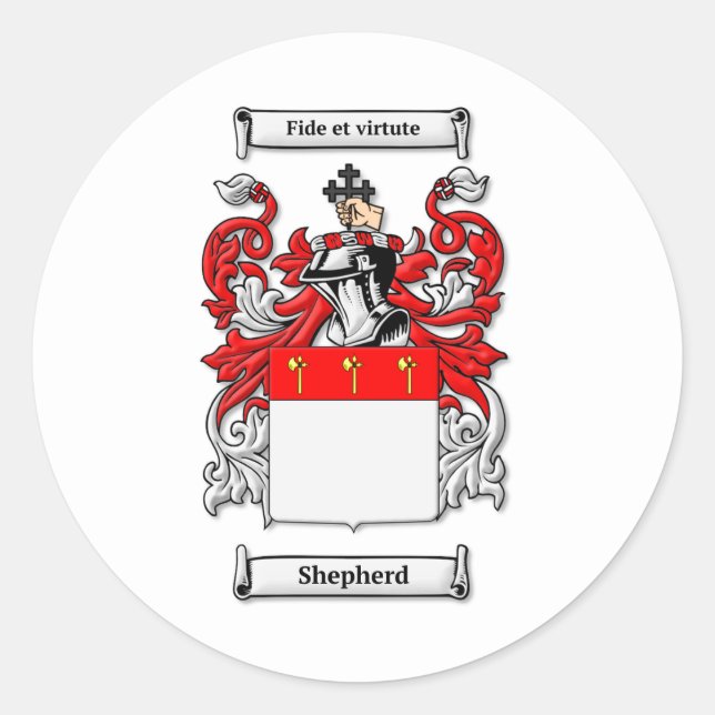 Shepherd Family Crest Coats of Arms Classic Round Sticker (Front)