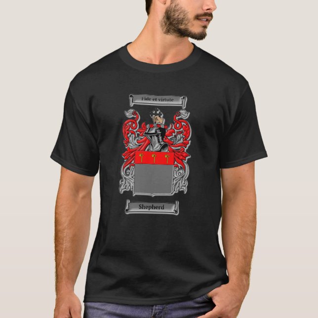 Shepherd Family Crest Coats of Arms T-Shirt (Front)