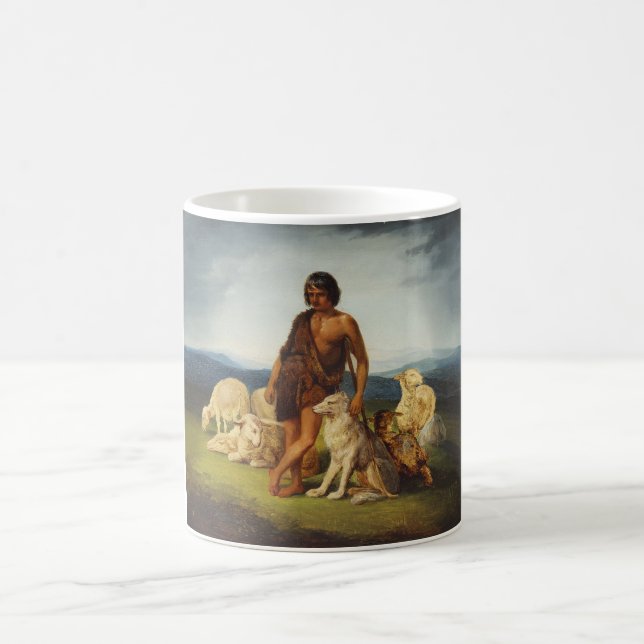 Shepherd in a Rural Landscape Coffee Mug (Center)