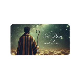 Shepherd in the Field With Sheep Vintage Gift Tag