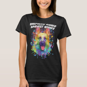 Shepherd Kisses Harvest Wishes German Shepherd Ani T-Shirt