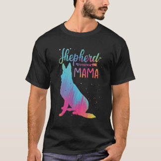 Shepherd Mama Colourful Ger Shepherd Mum Mother'S  T-Shirt
