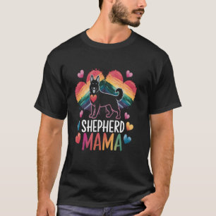 Shepherd Mama Colourful German Shepherd Dog Moms M T-Shirt