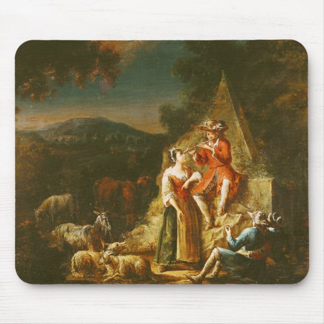Shepherd Playing a Flute Mouse Mat (Front)