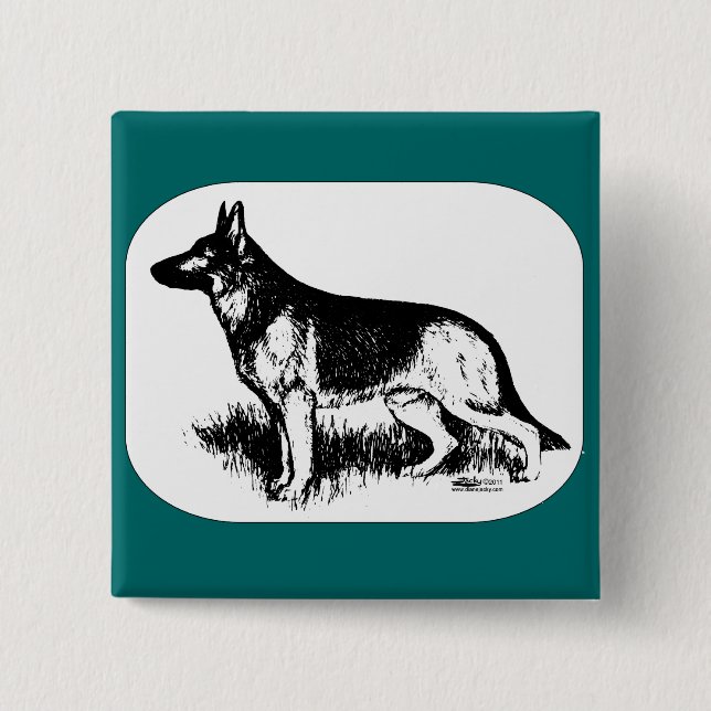 Shepherd Profile 15 Cm Square Badge (Front)