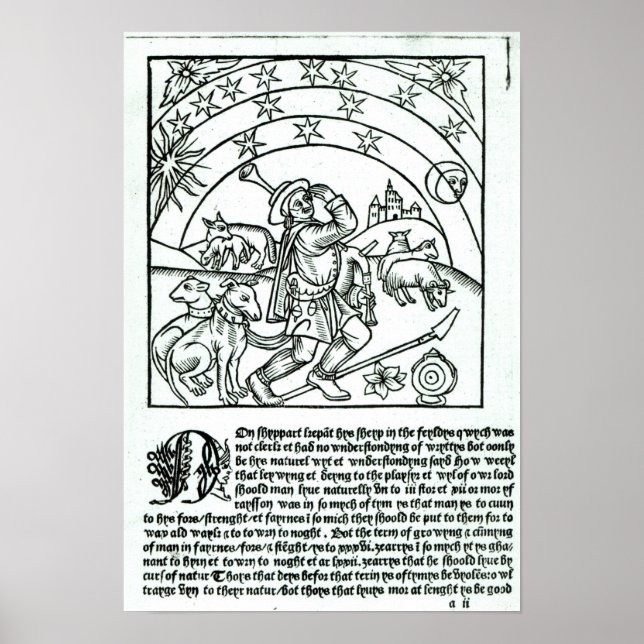 Shepherd under Sun, Moon and Stars Poster (Front)