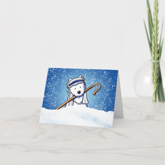 Shepherd Westie terrier Christmas Card (Front)
