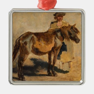 Shepherd With a Horse (Equine Art) Metal Tree Decoration