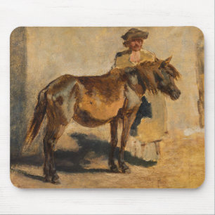 Shepherd With a Horse (Equine Art) Mouse Mat