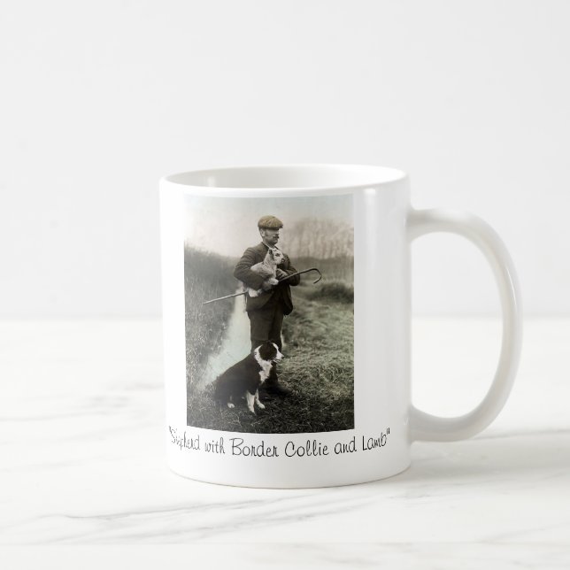 "Shepherd With Border Collie and Lamb"~Mug Coffee Mug (Right)