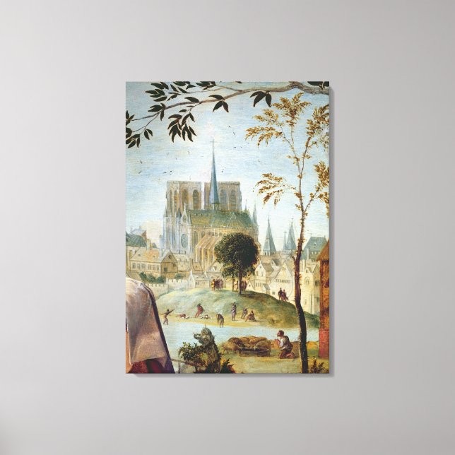 Shepherd with flock and bathers canvas print (Front)