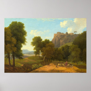 Shepherd with Flock - Jean-Victor Bertin Fine Art Poster