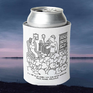 Shepherd Working from Home with his Sheep Can Cooler