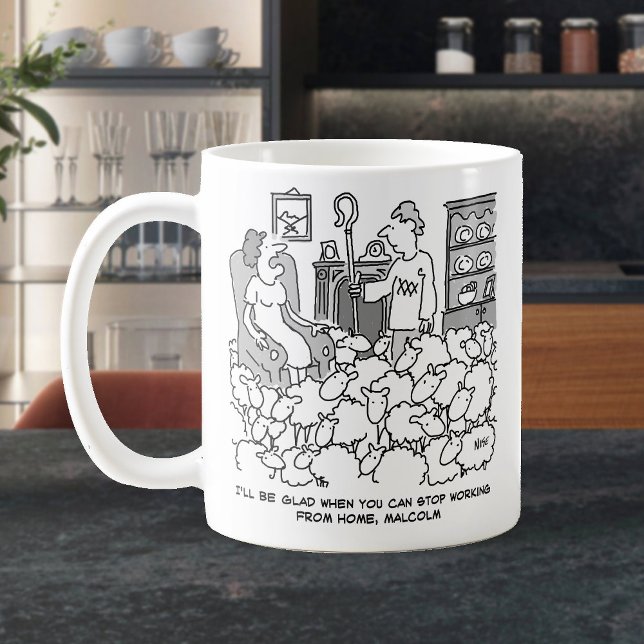Shepherd Working from Home with his Sheep Coffee Mug (Creator Uploaded)