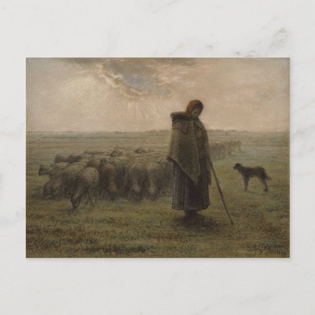 Shepherdess and Her Flock | 1862-63 Postcard (Front)
