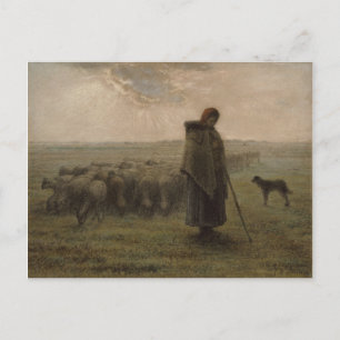 Shepherdess and Her Flock   1862-63 Postcard