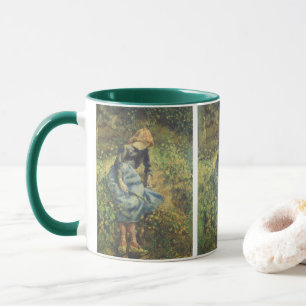 Shepherdess by Camille Pissarro, Vintage Fine Art Mug